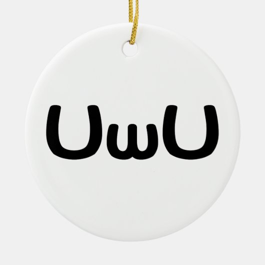 U Happy Anime Face Emoticon Keramisch Ornament (Voorkant)