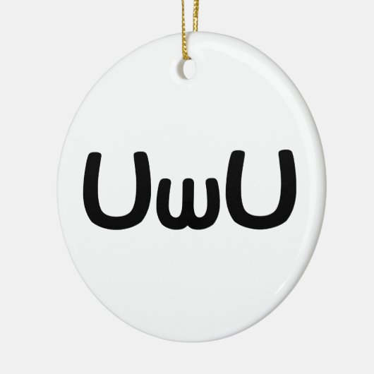 U Happy Anime Face Emoticon Keramisch Ornament (Links)