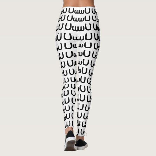 U Happy Anime Face Emoticon Leggings (Achterkant)