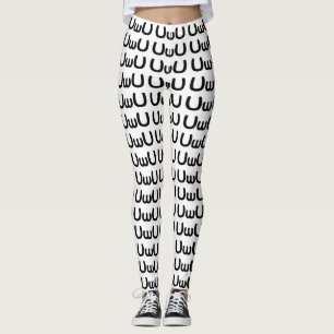 U Happy Anime Face Emoticon Leggings
