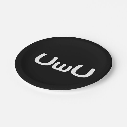 U Happy Anime Face Emoticon Papieren Bordje (Gekanteld)