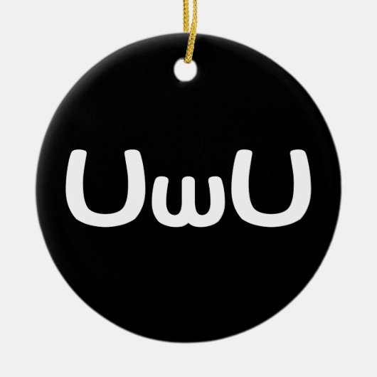 U Happy Anime Face Emoticon Ping Pong Ball Keramisch Ornament (Voorkant)