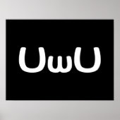 U Happy Anime Face Emoticon Poster (Voorkant)