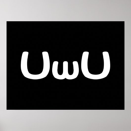 U Happy Anime Face Emoticon Poster (Voorkant)