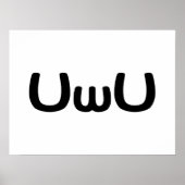 U Happy Anime Face Emoticon Poster (Voorkant)