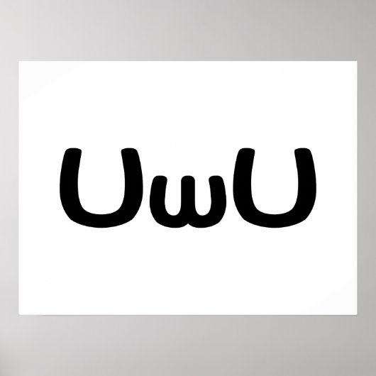 U Happy Anime Face Emoticon Poster (Voorkant)