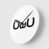 U Happy Anime Face Emoticon Ronde Klok (Hoek)