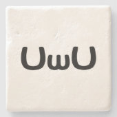 U Happy Anime Face Emoticon Stenen Onderzetter (Voorkant)