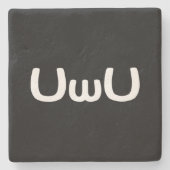 U Happy Anime Face Emoticon Stenen Onderzetter (Voorkant)