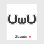 U Happy Anime Face Emoticon Sticker (Vel)