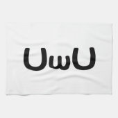 U Happy Anime Face Emoticon Theedoek (Horizontaal)