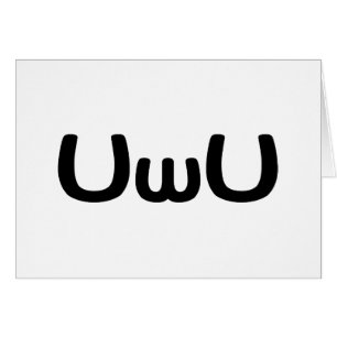 U Happy Anime Face Emoticon Wenskaart