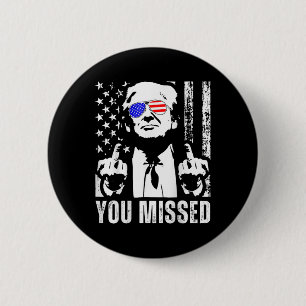 U hebt de Amerikaanse vlag van Trump 2024 gemist Ronde Button 5,7 Cm