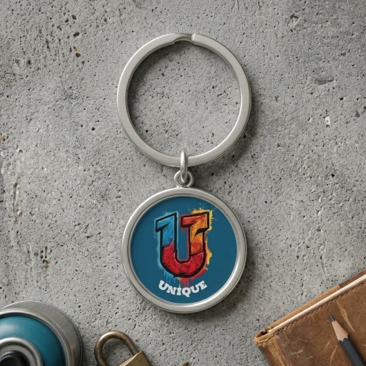 "U" Hebt de Look: Aanpasbaar Graffiti Monogram Sleutelhanger