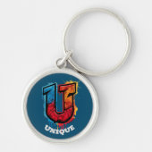 "U" Hebt de Look: Aanpasbaar Graffiti Monogram Sleutelhanger (Voorkant)