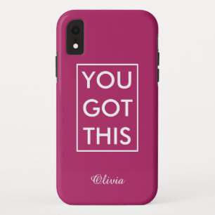 U hebt dit Jouw naam Motivatie Citaat Magenta Case-Mate iPhone Case