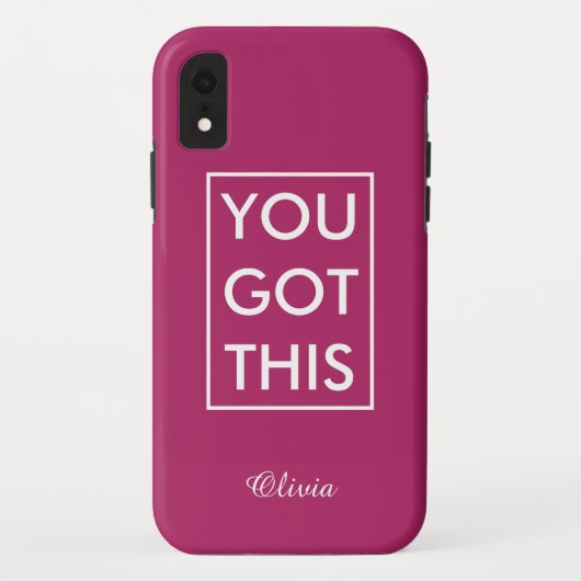 U hebt dit Jouw naam Motivatie Citaat Magenta Case-Mate iPhone Case (Achterkant)