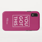 U hebt dit Jouw naam Motivatie Citaat Magenta Case-Mate iPhone Case (Achterkant (horizontaal))