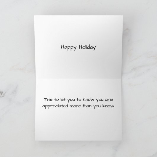 U HEBT EEN AANGEPASTE WORK-GERELATEERDE CHRISTMAS- KAART (Binnen)