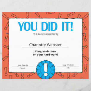 U hebt een certificaat van prestatie-PDF toegekend
