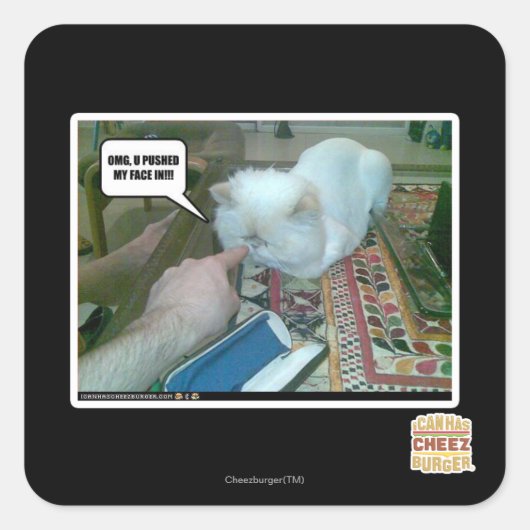 U hebt mijn gezicht ingeduwd! vierkante sticker (Voorkant)