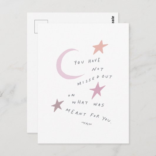 U hebt niet gemist wat voor u bedoeld was briefkaart (Voorkant / Achterkant)