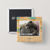 U HEEFT EEN VLAK VIERKANTE BUTTON 5,1 CM (Voorkant /achterkant)