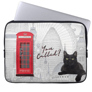 'U Heeft Gebeld?' Aanpasbare Londense Kat Rode Tel Laptop Sleeve