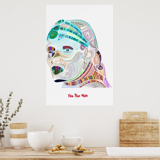 U het Poster van het Man (Keuken)