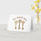 U houdt de sleutel vast kaart (Gele Bloem)