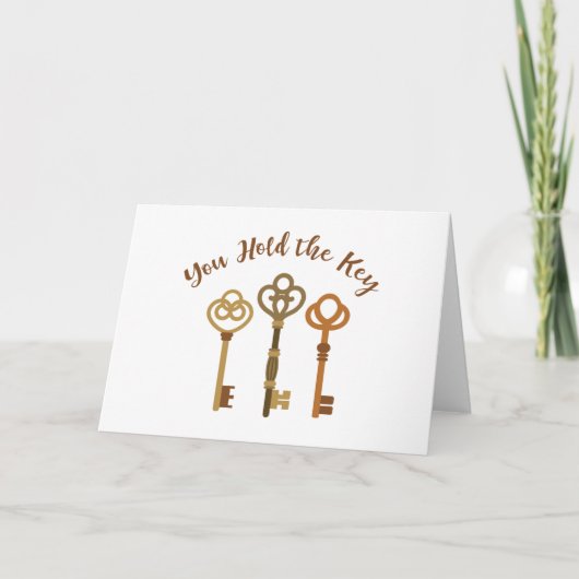 U houdt de sleutel vast kaart (Voorkant)