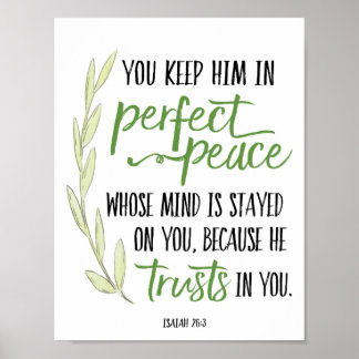 U houdt hem in perfecte vredeskalligrafie poster