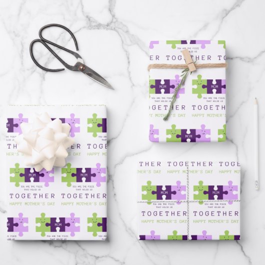 U houdt ons samen Moederdag-omslagpapier Inpakpapier Vel (Voorkant)