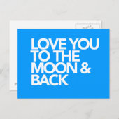 U houdt van de maan en de achterste KLEUR van de K Briefkaart (Voorkant / Achterkant)