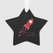 U houdt van de maan en de achterste Rocket Ship Or Ornament (achterkant)