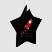 U houdt van de maan en de achterste Rocket Ship Or Ornament (voorkant)