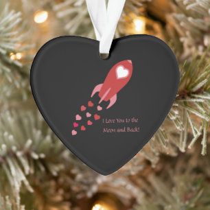U houdt van de maan en de achterste Rocket Ship Ornament