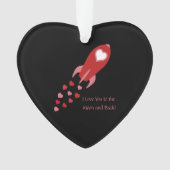 U houdt van de maan en de achterste Rocket Ship Ornament (voorkant)