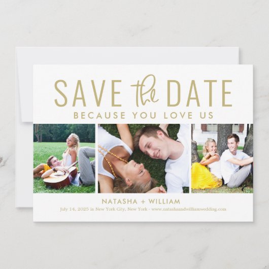 U houdt van ons BEWERKBARE KLEUR Save The Date Kaa Feestdagenkaart (Voorkant)