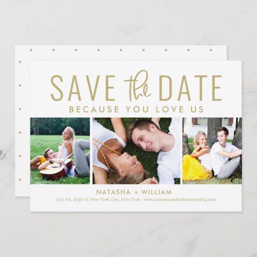 U houdt van ons BEWERKBARE KLEUR Save The Date Kaa Feestdagenkaart (Voorkant / Achterkant)