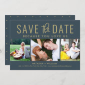 U houdt van ons BEWERKBARE KLEUR Save The Date Kaa Feestdagenkaart (Voorkant / Achterkant)