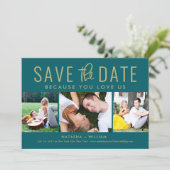 U houdt van ons EDITABLE KLEUR sparen de Datum Kaa Feestdagenkaart (Staand voorkant)