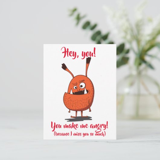 U/I Miss U/Monster/Gepersonaliseerd Briefkaart (Staand voorkant)