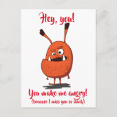 U/I Miss U/Monster/Gepersonaliseerd Briefkaart (Voorkant)