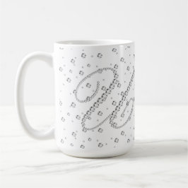 U Initiaal Monogram White Diamonds Print Koffiemok