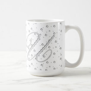 U Initiaal Monogram White Diamonds Print Koffiemok