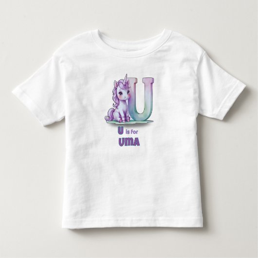 U is for Unicorn – Personalized Toddler T-shirt (Voorkant)