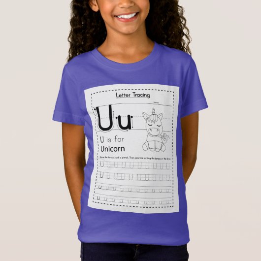 U is voor eenhoorn t-shirt (Voorkant)
