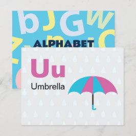 U is voor Paraplu - Alphabet Flash Kaart