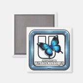 U is voor Ulysses Vlinder – GTA Stijl ABC Leren Magneet (Voorkant / Achterkant)